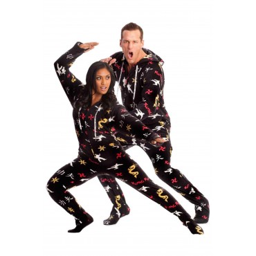 'Kung-Fu Adult Footed onesie Pajamas **SUPER SALE ITEM **
