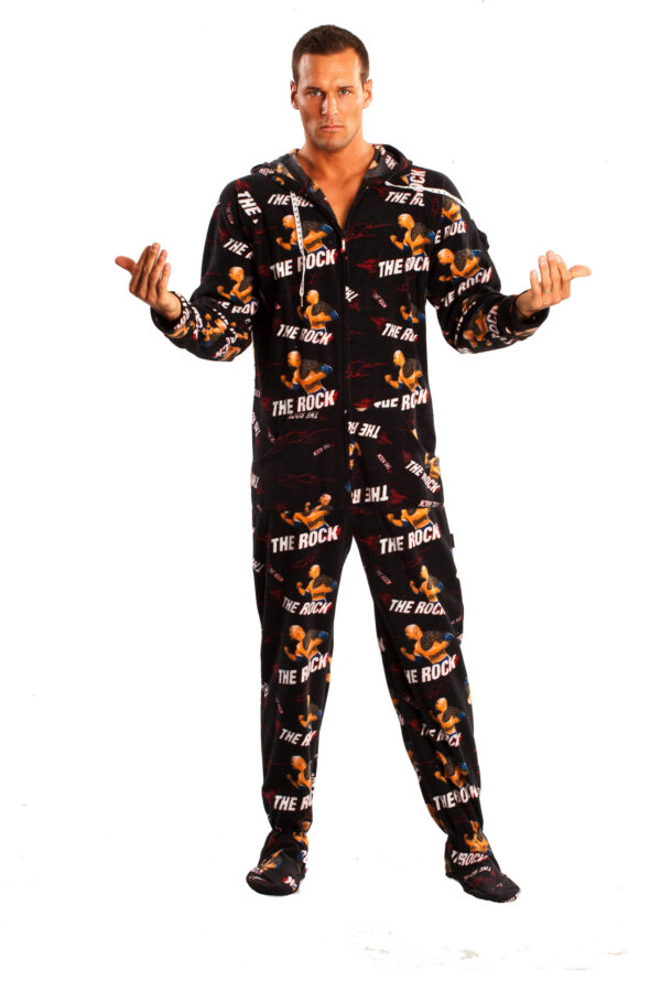 WWE The Rock Adult Footed Pajamas - Image 2