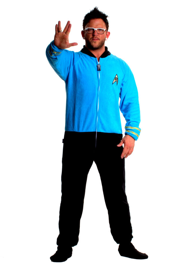 Star Trek Sciences Blue Footed Adult Onesie Pajamas