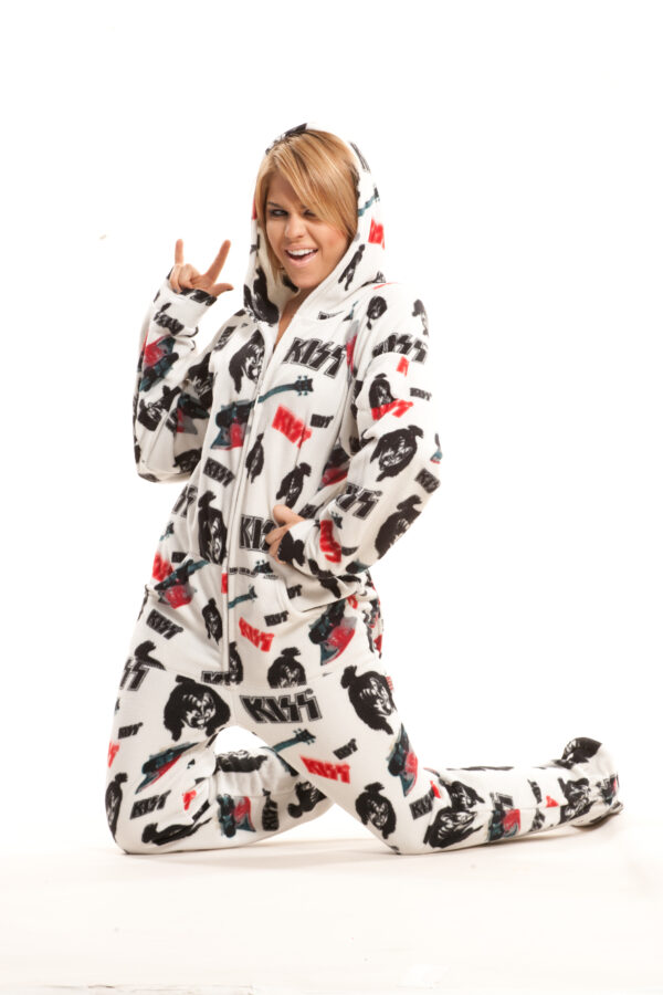 KISS Lick It Up Hooded Adult Onesie Pajama